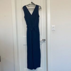 Navy blue pant romper